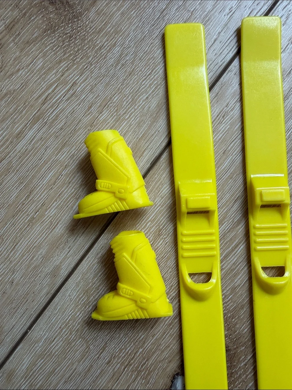 Vintage Barbie Yellow Skis Boots Poles Winter Accessories Retro 80s
